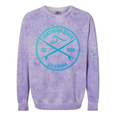 Huntington Beach California Surfer Gift Colorblast Crewneck Sweatshirt