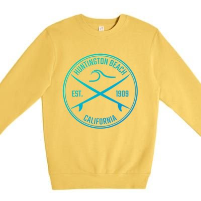 Huntington Beach California Surfer Gift Premium Crewneck Sweatshirt