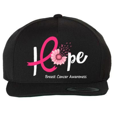 Hope Breast cancer pink Ribbons sunflower October month Wool Snapback Cap