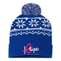 Hope Breast cancer pink Ribbons sunflower October month USA-Made Snowflake Beanie