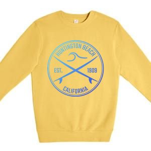 Huntington Beach California Surfer Gift Premium Crewneck Sweatshirt