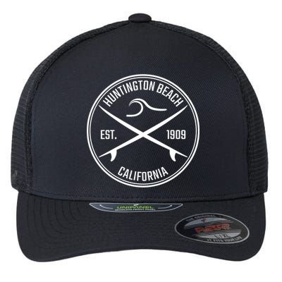Huntington Beach California Surfer Hoodie Flexfit Unipanel Trucker Cap