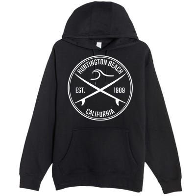 Huntington Beach California Surfer Hoodie Premium Pullover Hoodie