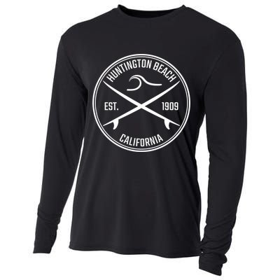 Huntington Beach California Surfer Hoodie Cooling Performance Long Sleeve Crew