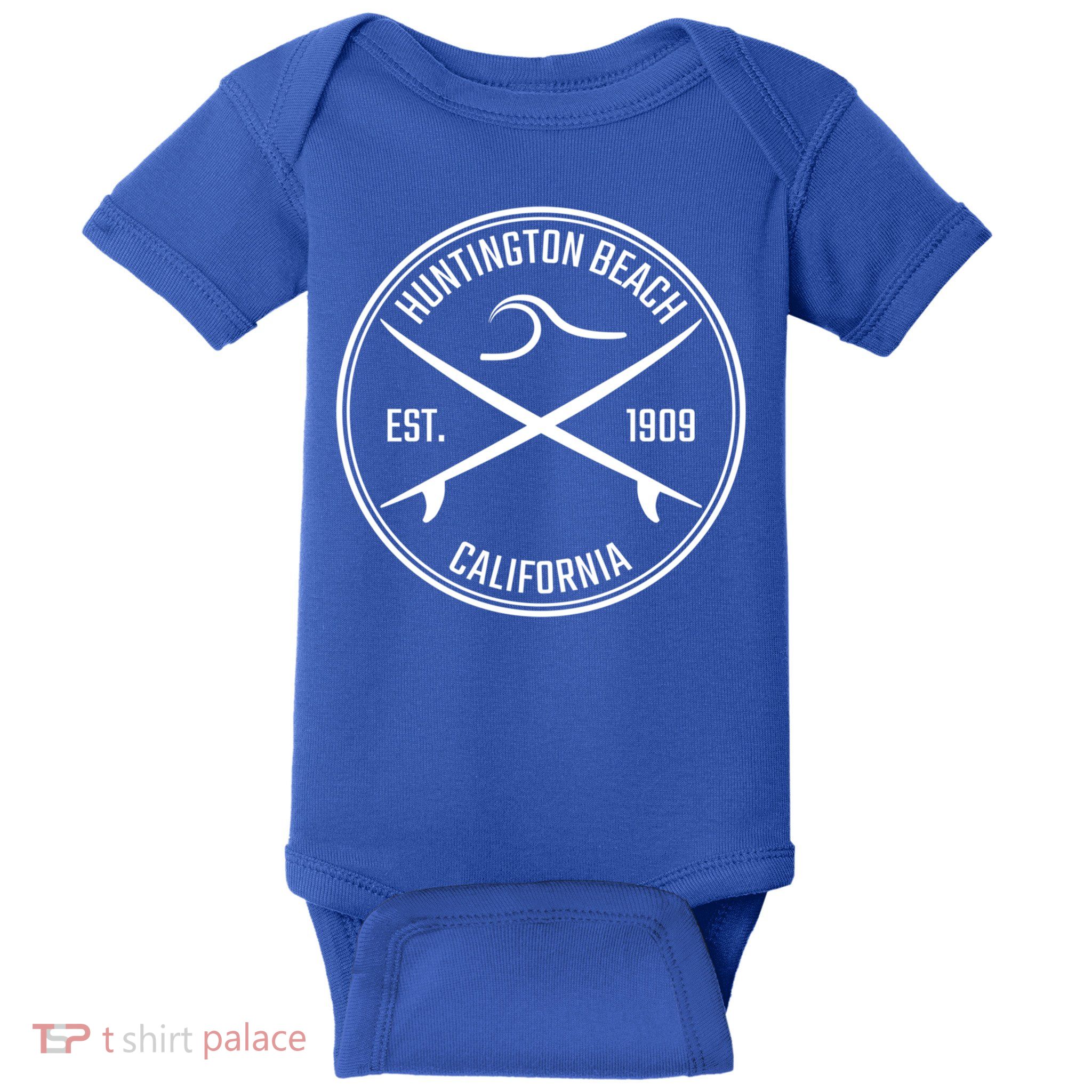 Huntington Beach California Surfer Hoodie Baby Bodysuit