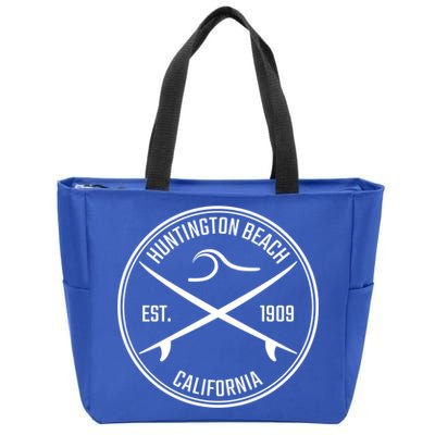 Huntington Beach California Surfer Hoodie Zip Tote Bag