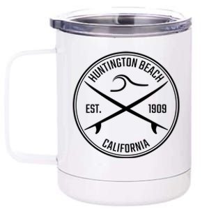 Huntington Beach California Surfer Hoodie 12 oz Stainless Steel Tumbler Cup