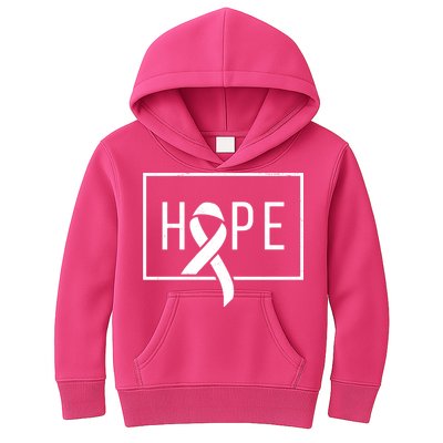 Hope Breast Cancer Awareness Ribbon Kids Hoodie
