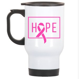 Hope Breast Cancer Awareness Ribbon Stainless Steel Travel Mug