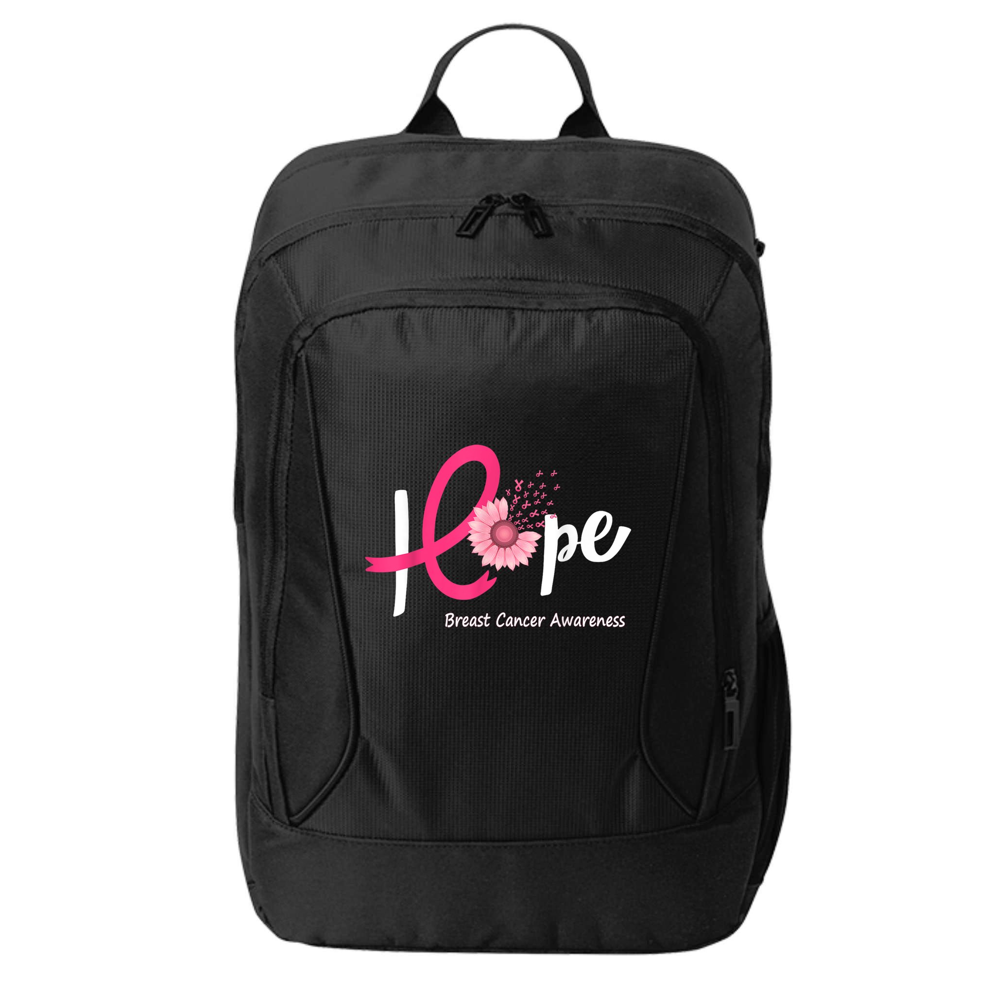 Hope Breast Cancer Pink Ribbons Sunflower City Backpack