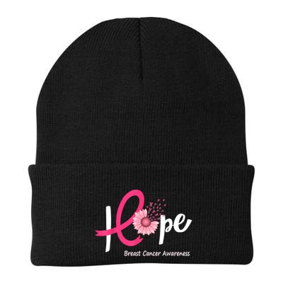Hope Breast Cancer Pink Ribbons Sunflower Beanie