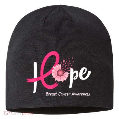 Hope Breast Cancer Pink Ribbons Sunflower Sustainable Beanie