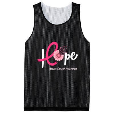 Hope Breast Cancer Pink Ribbons Sunflower Mesh Reversible Basketball Jersey Tank