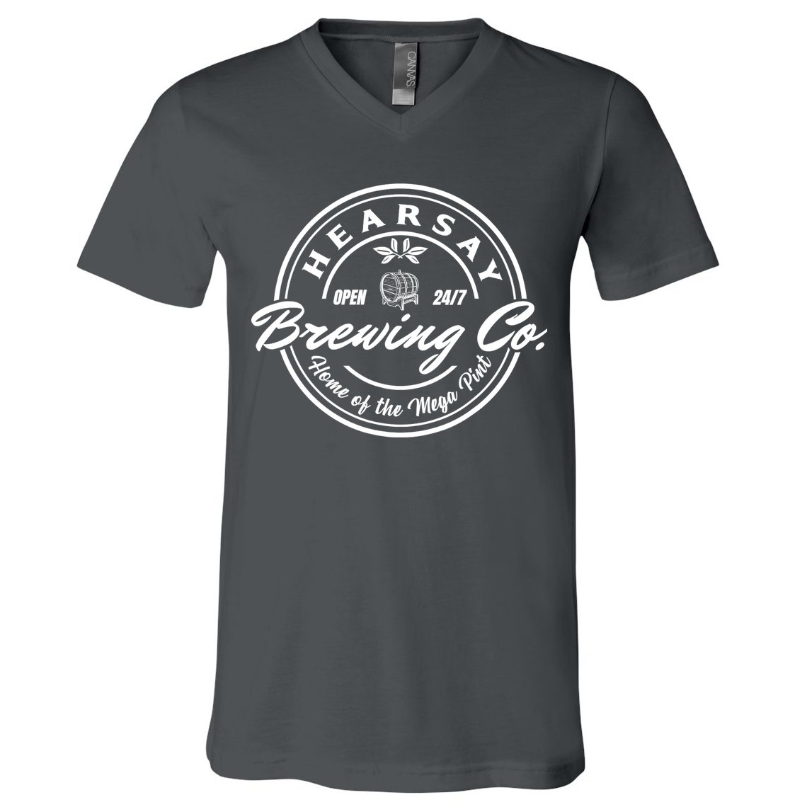 Hearsay Brewing Company Mega Pint V-Neck T-Shirt