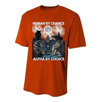 Human By Chance Alpha By Choice Wolf Vintage Performance Sprint T-Shirt