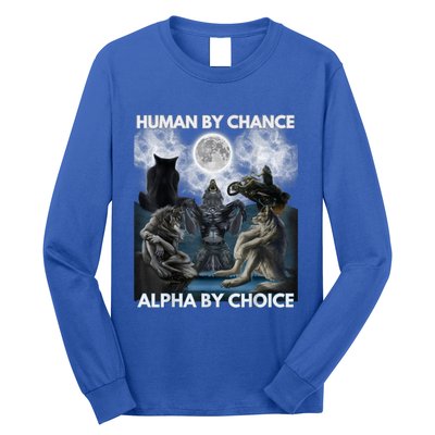 Human By Chance Alpha By Choice Wolf Vintage Long Sleeve Shirt