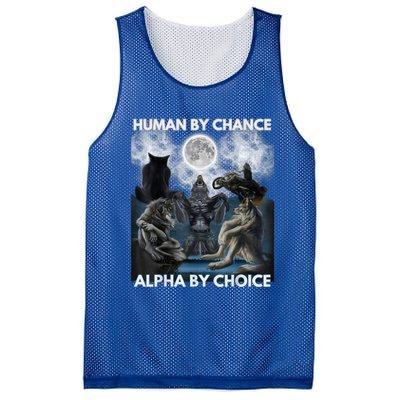 Human By Chance Alpha By Choice Wolf Vintage Mesh Reversible Basketball Jersey Tank