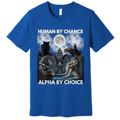 Human By Chance Alpha By Choice Wolf Vintage Premium T-Shirt