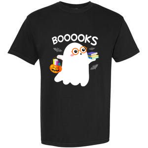 Halloween Booooks Cute Ghost Reading Library Books Halloween Garment-Dyed Heavyweight T-Shirt