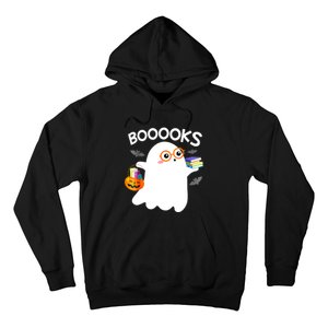 Halloween Booooks Cute Ghost Reading Library Books Halloween Hoodie