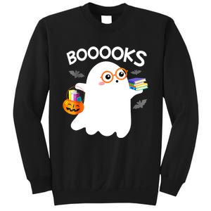 Halloween Booooks Cute Ghost Reading Library Books Halloween Sweatshirt