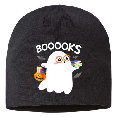 Halloween Booooks Cute Ghost Reading Library Books Halloween Sustainable Beanie