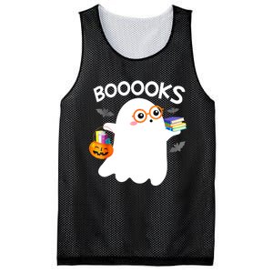 Halloween Booooks Cute Ghost Reading Library Books Halloween Mesh Reversible Basketball Jersey Tank