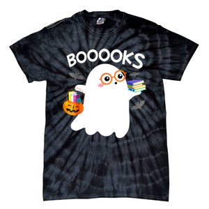 Halloween Booooks Cute Ghost Reading Library Books Halloween Tie-Dye T-Shirt