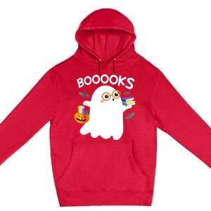 Halloween Booooks Cute Ghost Reading Library Books Halloween Premium Pullover Hoodie