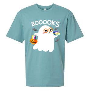 Halloween Booooks Cute Ghost Reading Library Books Halloween Sueded Cloud Jersey T-Shirt