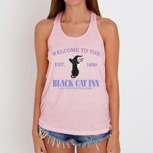 Halloween Black Cat Est 1699 Women's Knotted Racerback Tank