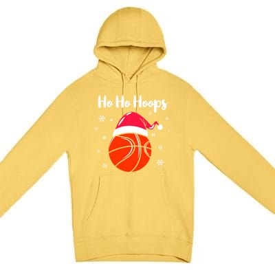 Hoops Basketball Christmas Pun For Xmas Basketball Player Gift Premium Pullover Hoodie