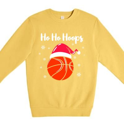 Hoops Basketball Christmas Pun For Xmas Basketball Player Gift Premium Crewneck Sweatshirt