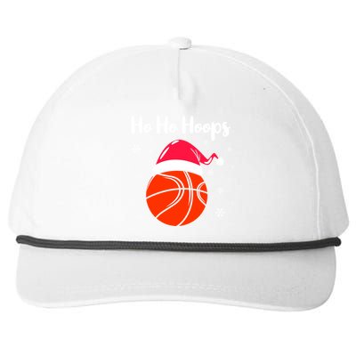 Hoops Basketball Christmas Pun For Xmas Basketball Player Gift Snapback Five-Panel Rope Hat