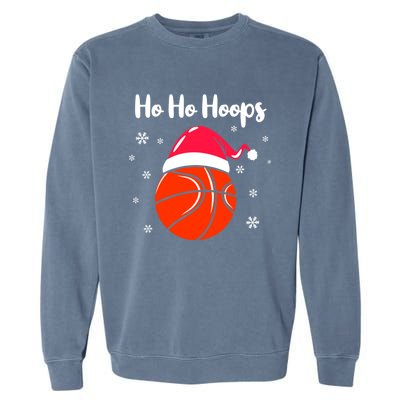 Hoops Basketball Christmas Pun For Xmas Basketball Player Gift Garment-Dyed Sweatshirt