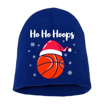 Hoops Basketball Christmas Pun For Xmas Basketball Player Gift Short Acrylic Beanie