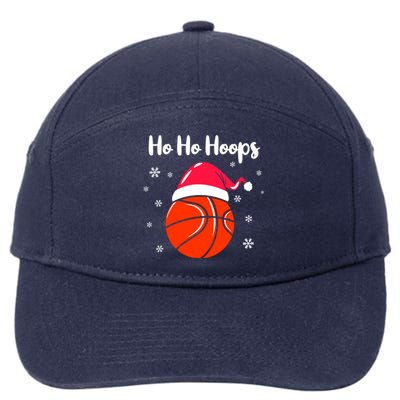 Hoops Basketball Christmas Pun For Xmas Basketball Player Gift 7-Panel Snapback Hat