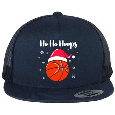 Hoops Basketball Christmas Pun For Xmas Basketball Player Gift Flat Bill Trucker Hat