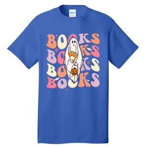 Halloween Booooks Cute Ghost Boo Reading Books Adults Gift Tall T-Shirt