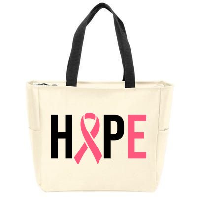 Hope Breast Cancer Awareness Zip Tote Bag