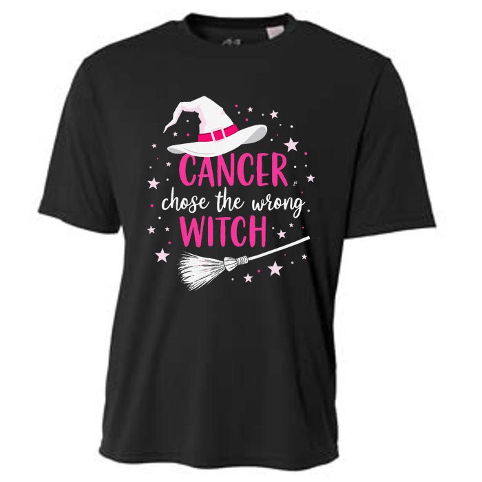 Halloween Breast Cancer Quote Cancer Chose The Wrong Witch Cooling Performance Crew T-Shirt