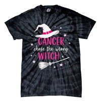 Halloween Breast Cancer Quote Cancer Chose The Wrong Witch Tie-Dye T-Shirt