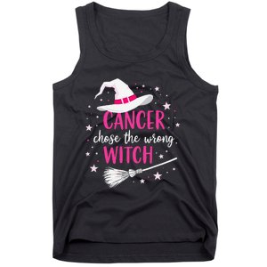 Halloween Breast Cancer Quote Cancer Chose The Wrong Witch Tank Top