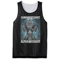 Human By Chance Alpha By Choice Cool Funny Alpha Wolf Meme Mesh Reversible Basketball Jersey Tank