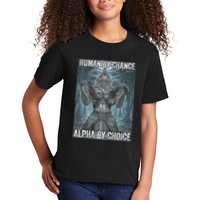 Human By Chance Alpha By Choice Cool Funny Alpha Wolf Meme Kids T-Shirt