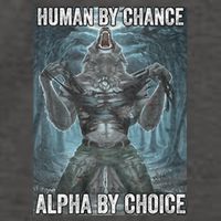 Human By Chance Alpha By Choice Cool Funny Alpha Wolf Meme Vector Backpack