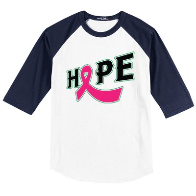 Hope Breast Cancer Awareness Pink Ribbon Baseball Sleeve Shirt