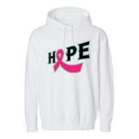 Hope Breast Cancer Awareness Pink Ribbon Garment-Dyed Fleece Hoodie