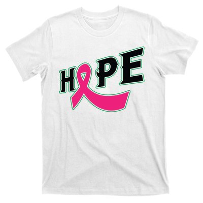 Hope Breast Cancer Awareness Pink Ribbon T-Shirt