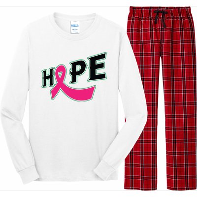 Hope Breast Cancer Awareness Pink Ribbon Long Sleeve Pajama Set